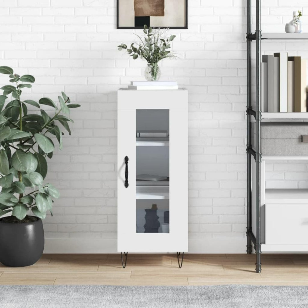 Sideboard aus Metall und Glas mit Glastueren