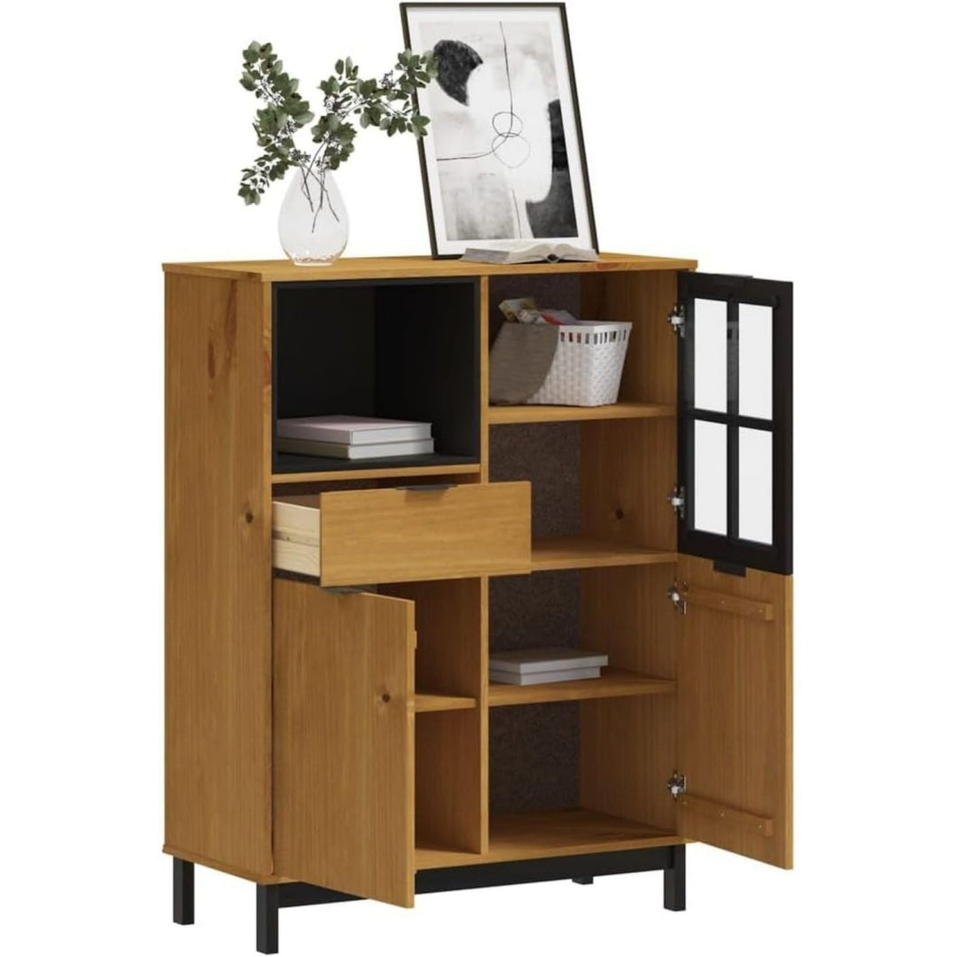 Sideboard mit Schubladen, Glastueren und offenen Ablagen