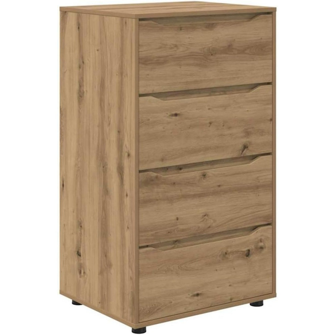 Sideboard verbindet Kunststofffuesse und Schubladen