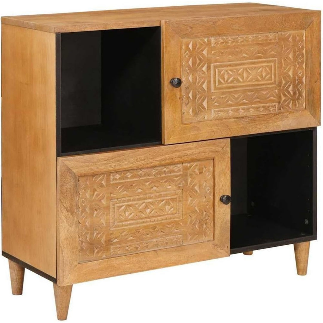 Holzoptik trifft auf 2 Tueren an dem Sideboard