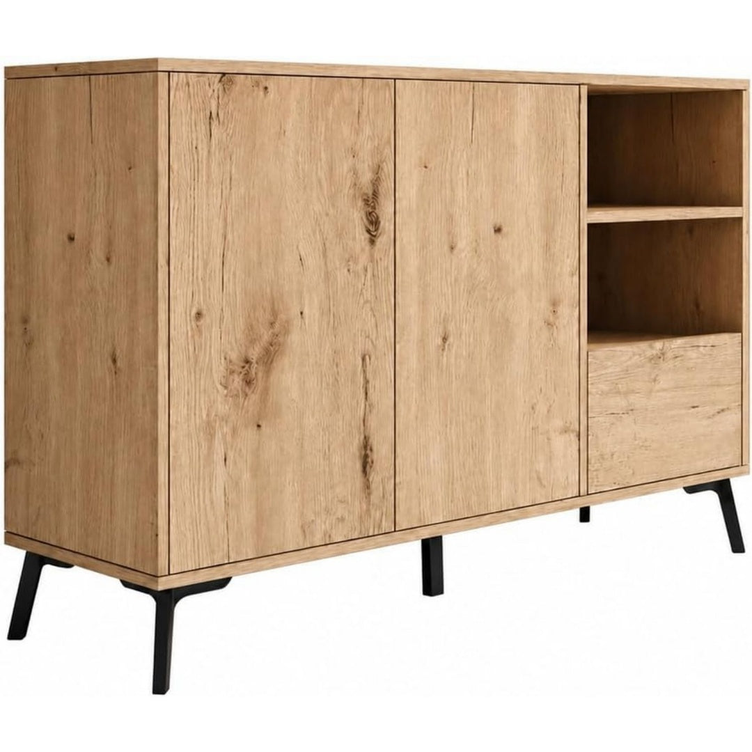 Geschlossener Stauraum und grifflose Fronten an dem Sideboard
