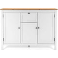 Sideboard in Weiss und Eichenbraun mit geschlossenem Stauraum