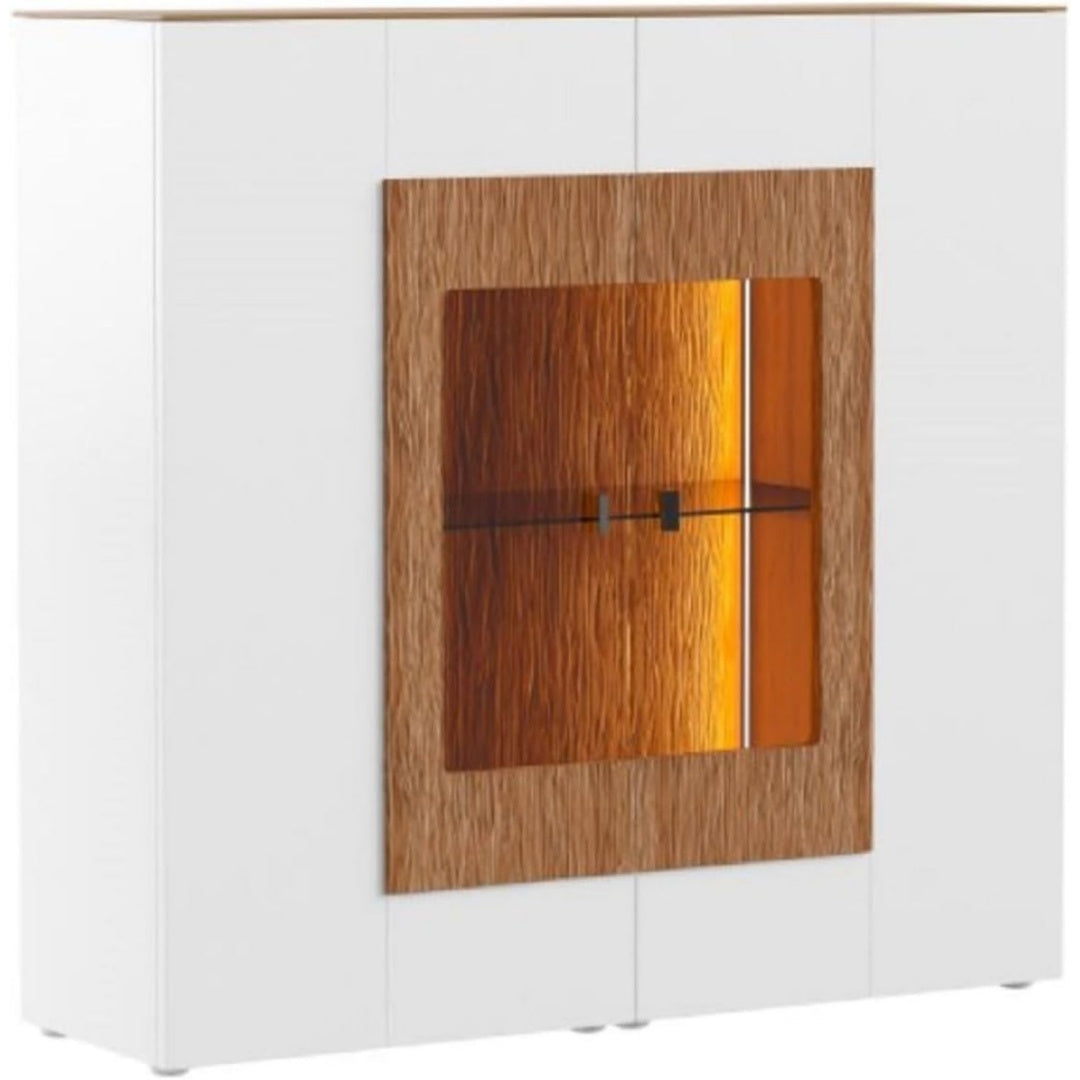 Vitrine in Weiss und Braun