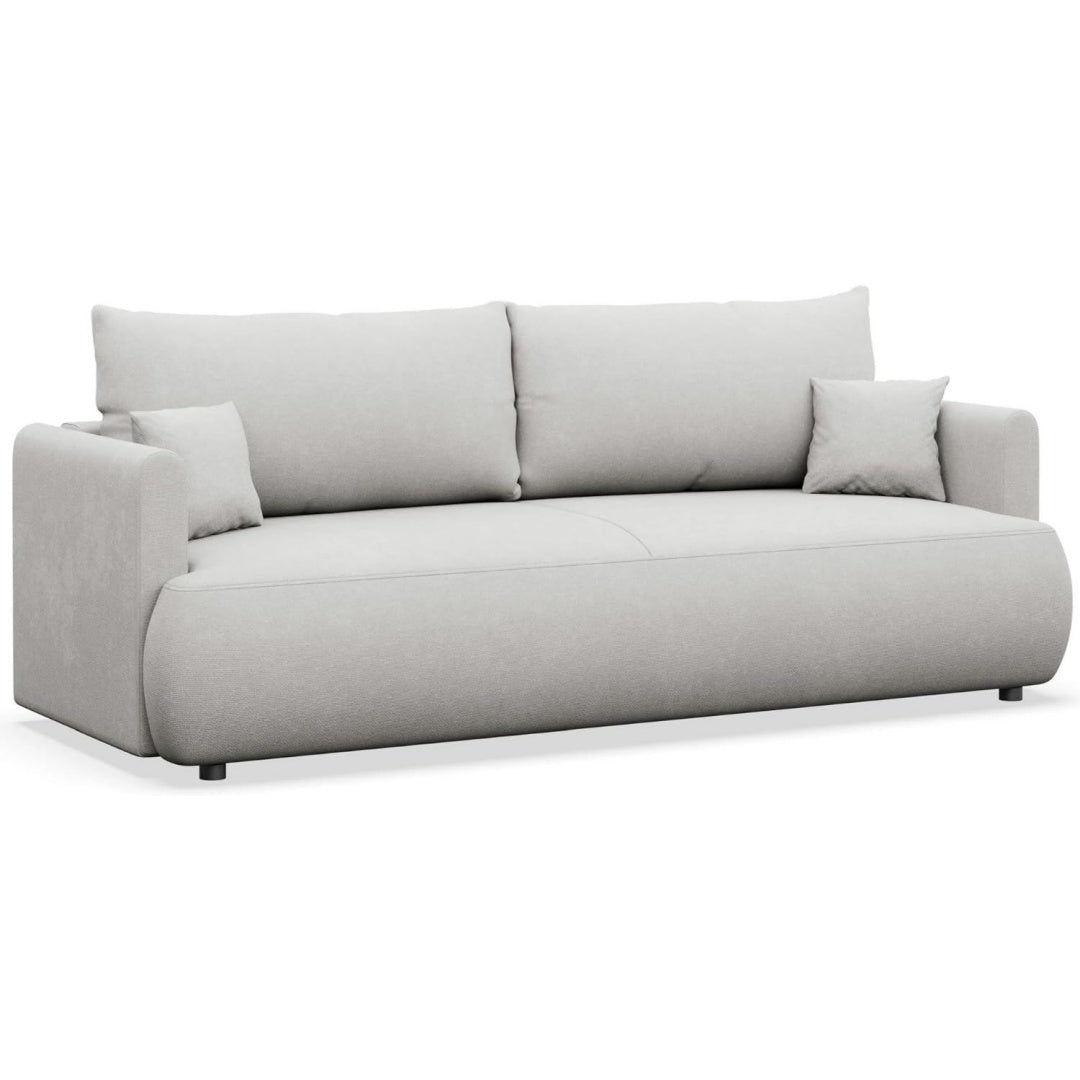 Sofa in Hellgrau mit einer Schlaffunktion