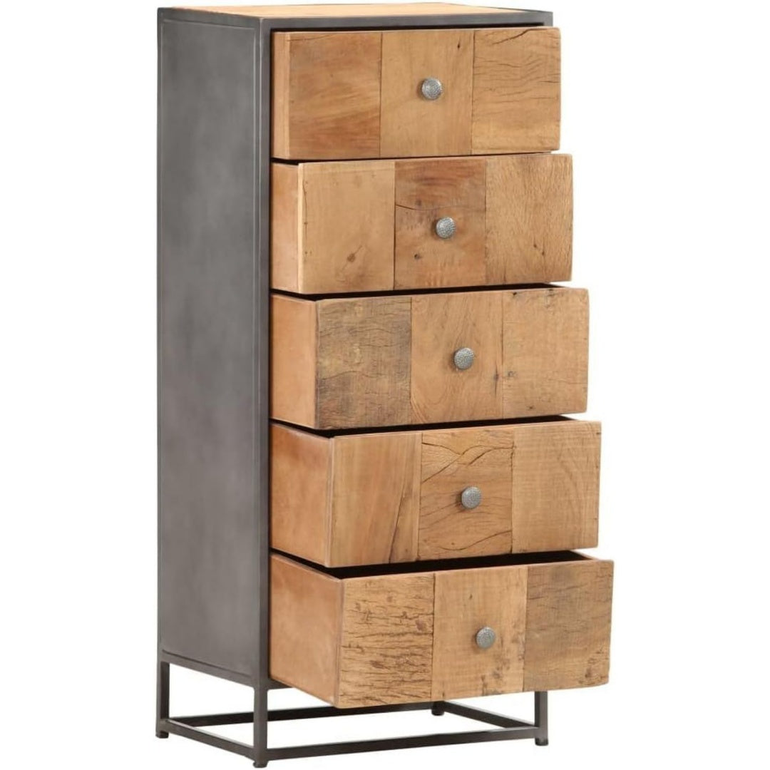 Sideboard aus Massivholz in Naturbraun und Schwarz