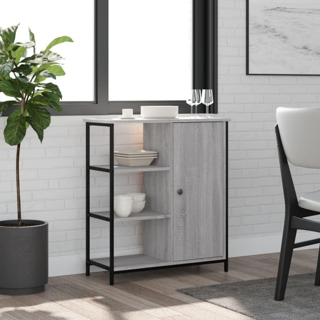 Sideboard mit den Massen 70 x 30 x 80 cm in Eichenbraun und Grau