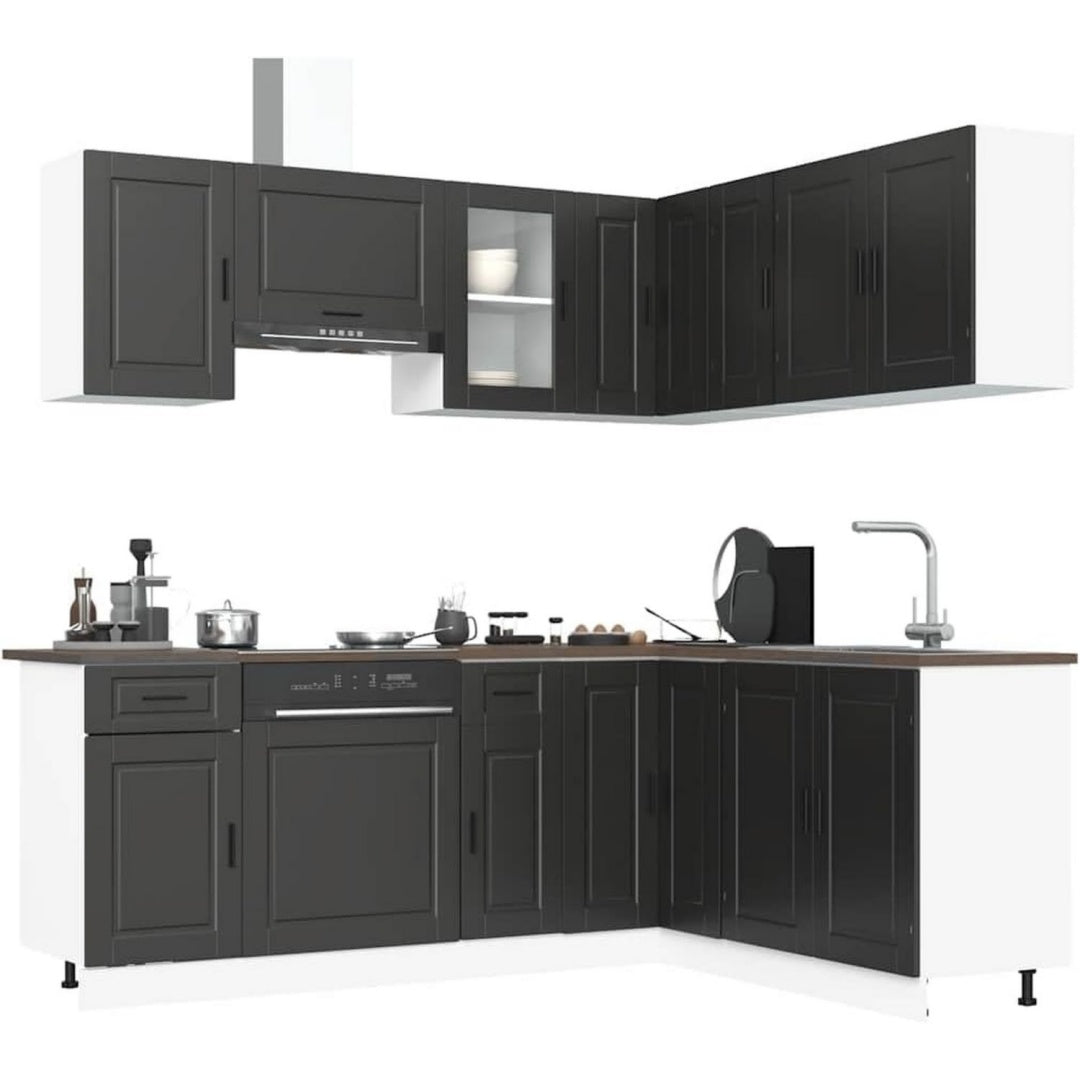 Vitrine in Schwarz aus Holzwerkstoff