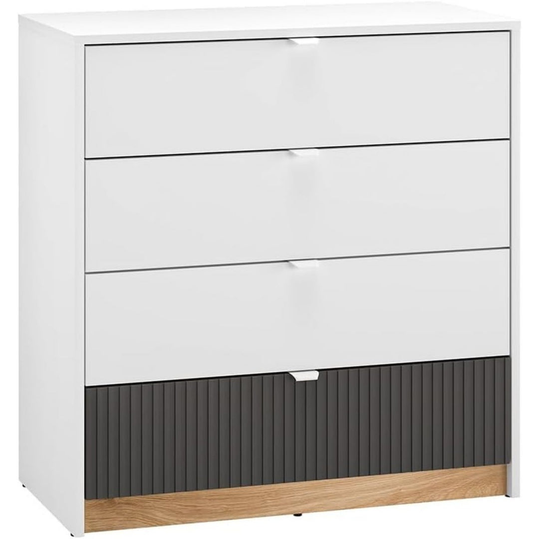 Sideboard in Anthrazit und Weiss und Eichenbraun